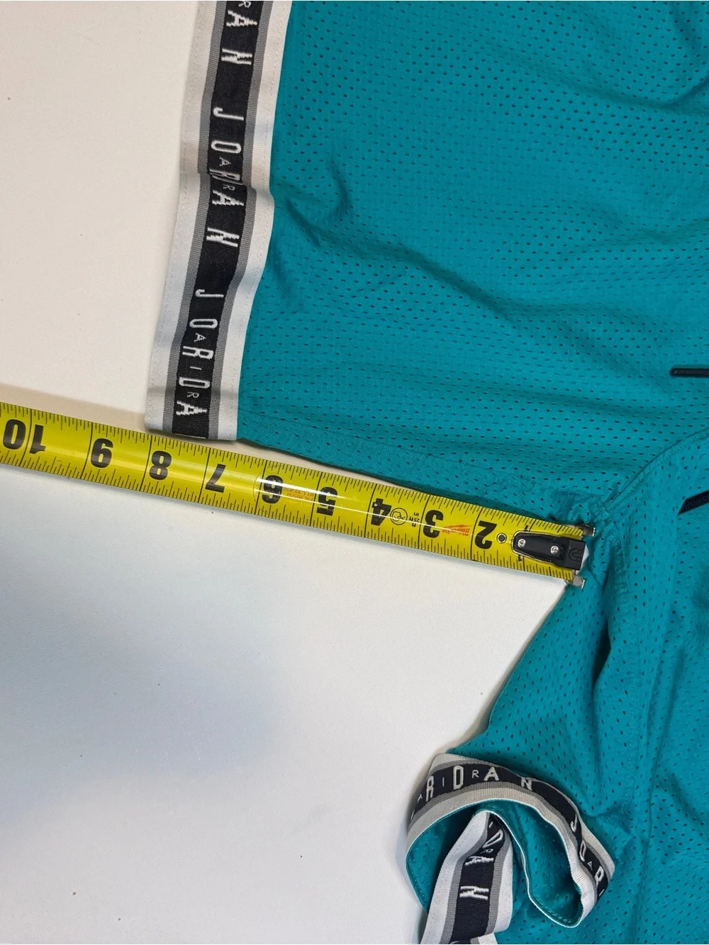 Jordan Teal Mesh Basketball Shorts with Black Trim